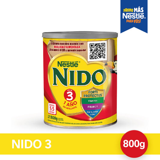 NIDO® 3 PREBIO 1 Leche en Polvo x 800gr