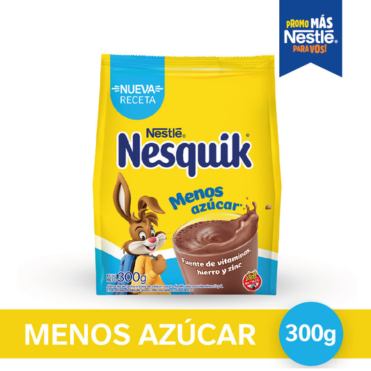 Nesquik® Chocolate en Polvo Menos Azúcar - Softpack x 300gr