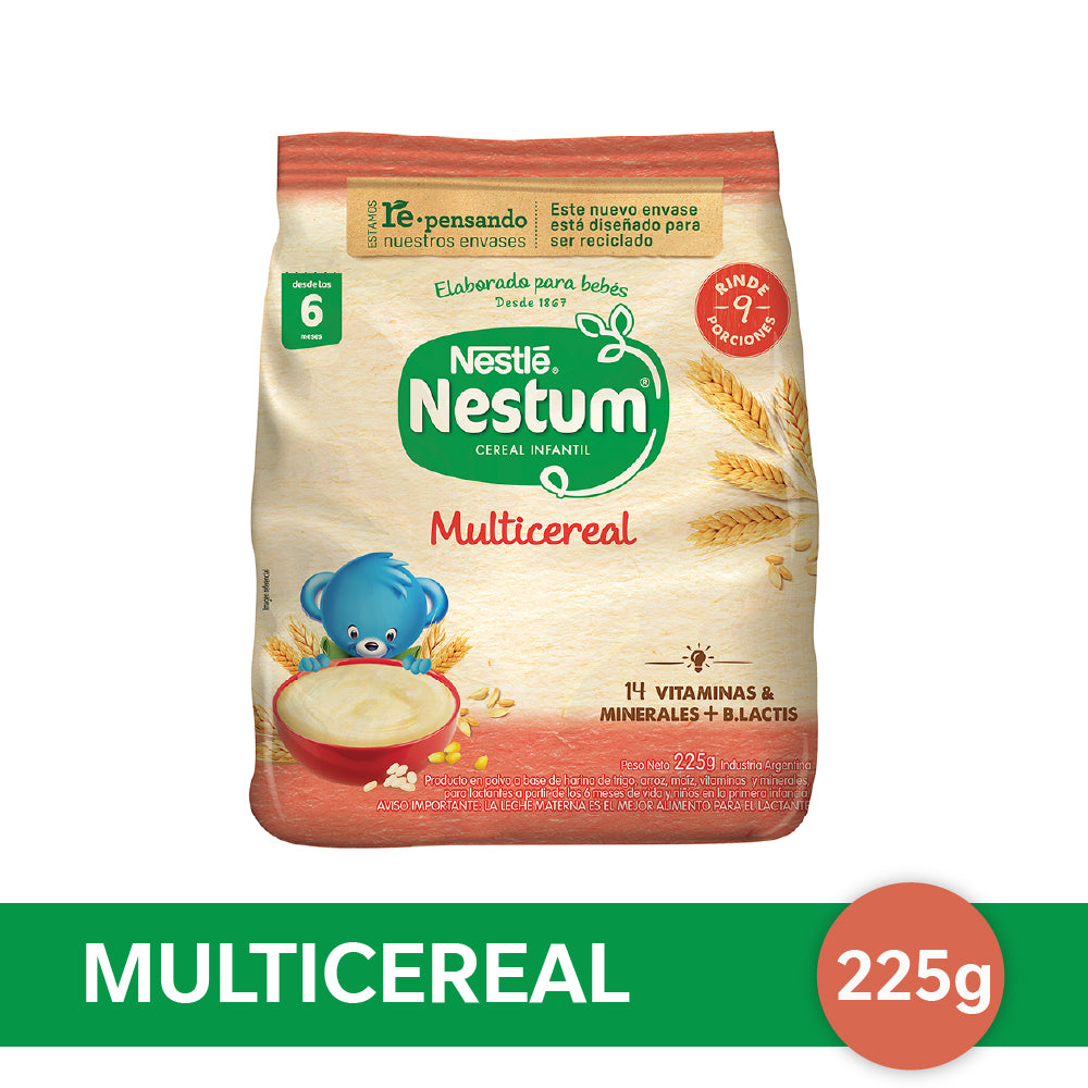 NESTUM® Cereal Infantil Sabor Multicereal Sin Azúcar Agregada - Flowpack x 225gr