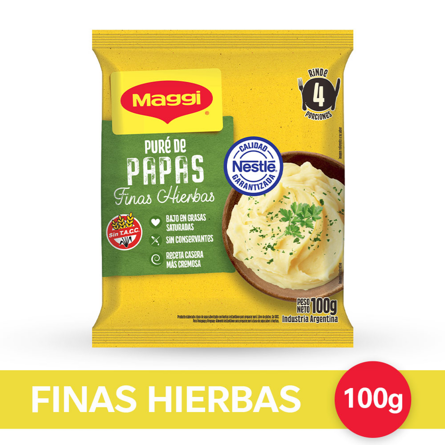 Puré de Papas MAGGI® sabor Finas Hierbas - Flowpack x 100gr