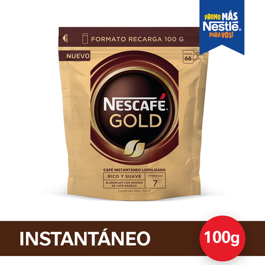 Café Instantáneo NESCAFÉ® Gold - Doypack x100gr