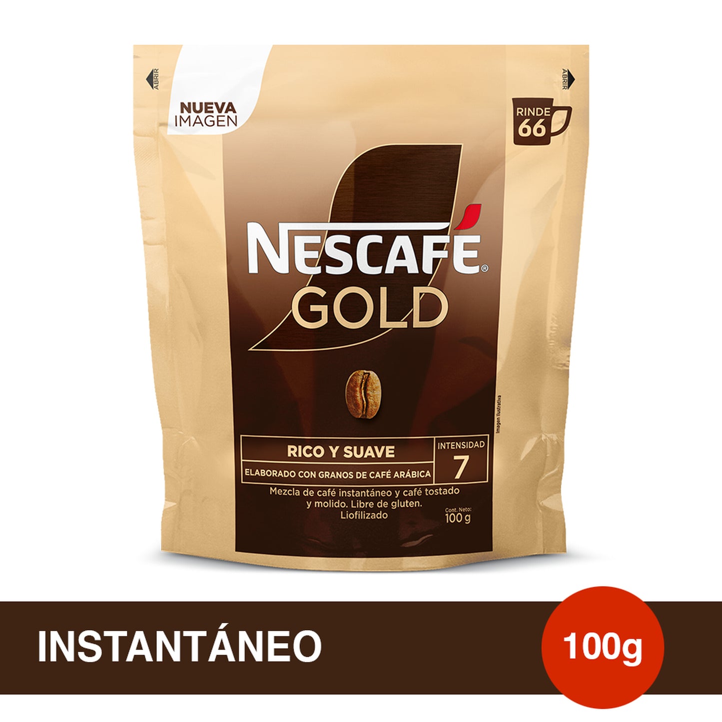 Café Instantáneo NESCAFÉ® Gold - Doypack x100gr