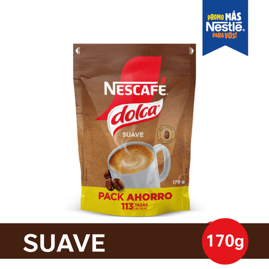 Café Instantáneo NESCAFÉ® Dolca® Suave - Doypack x170gr