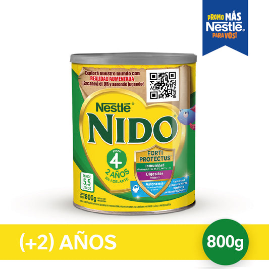 NIDO® 4 Leche Infantil en Polvo con Prebio3 Realidad Aumentada - Lata x 800gr