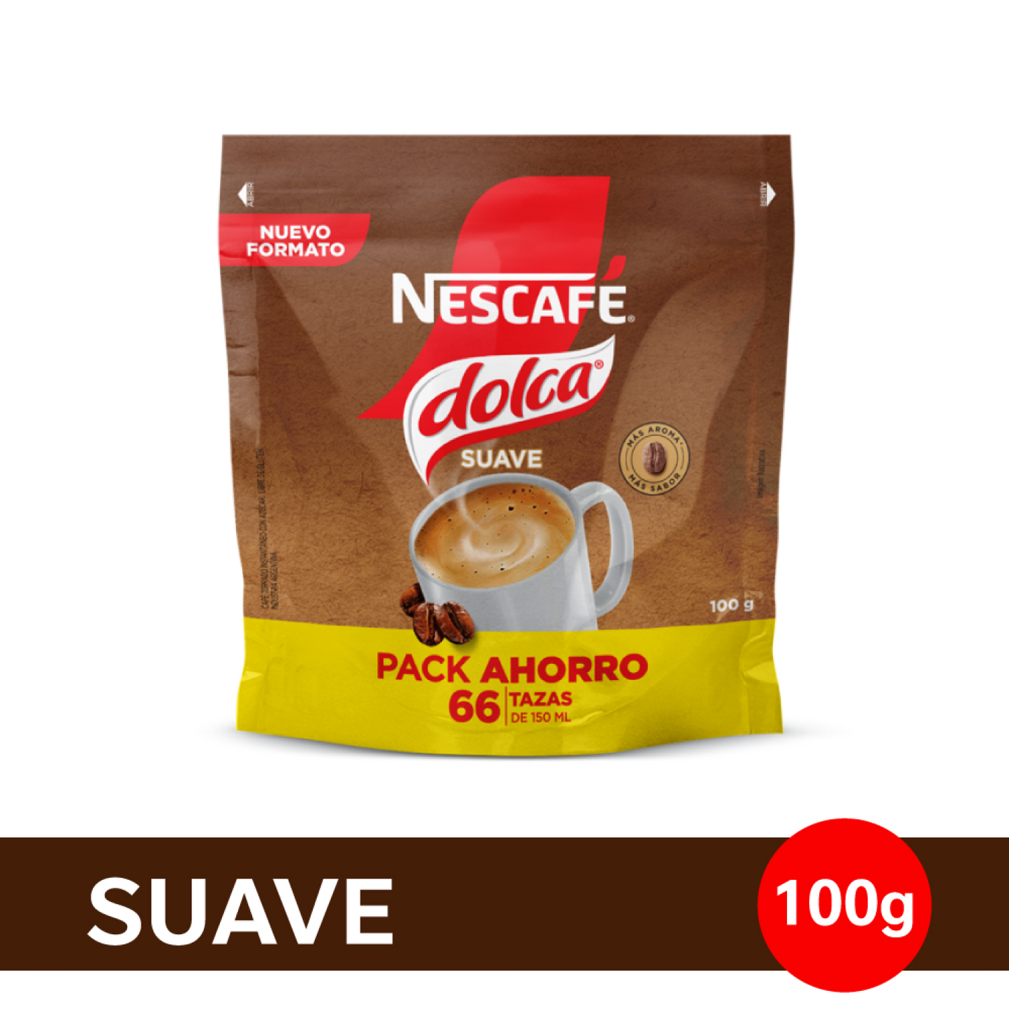 Café Instantáneo NESCAFÉ® Dolca Suave Doypack x 100gr