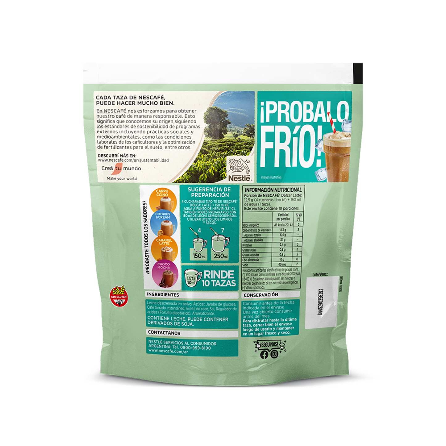 Café Instantáneo NESCAFÉ® Dolca® Mixes Latte - Doypack x125gr