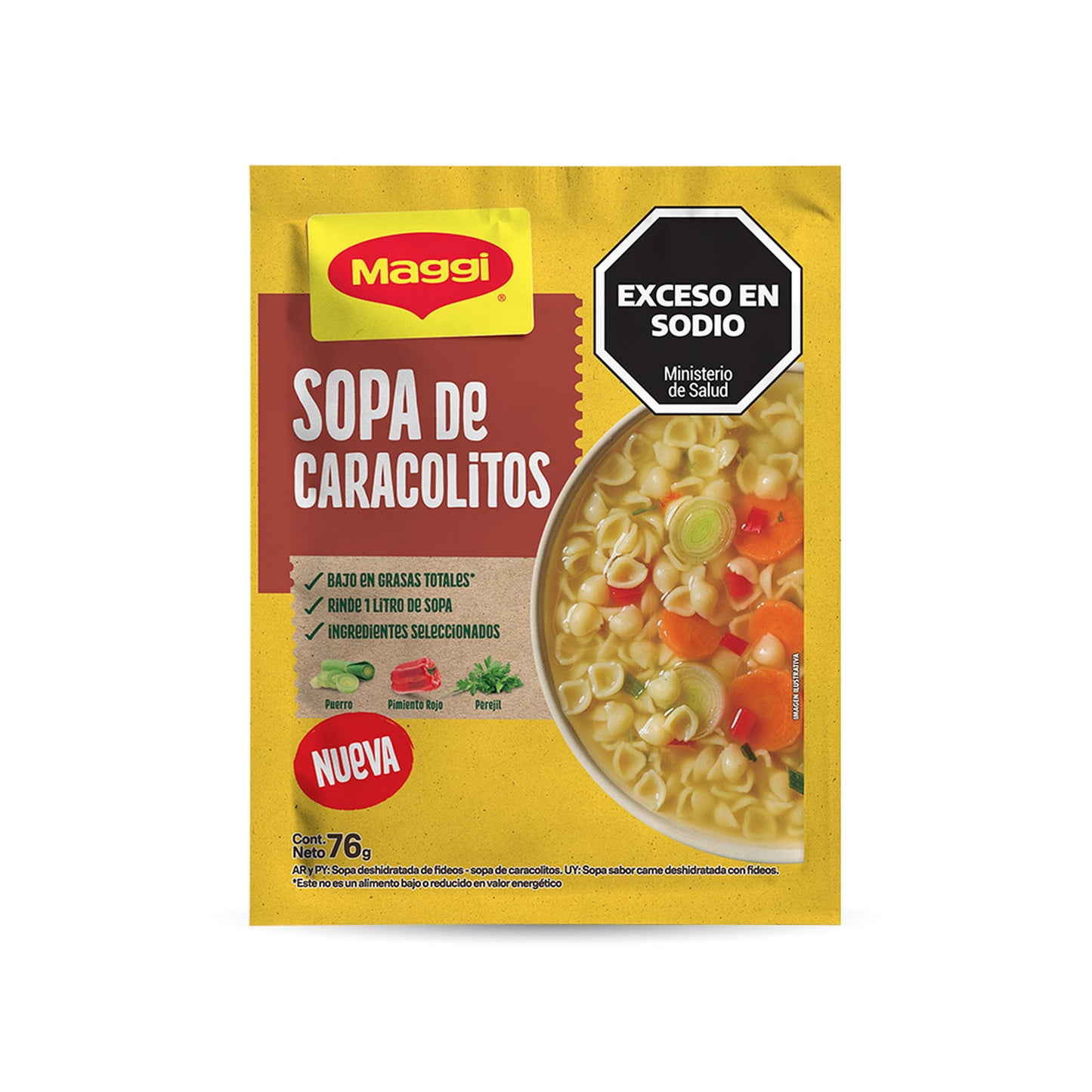 Sopa Maggi de Carne con Caracolitos 76gr