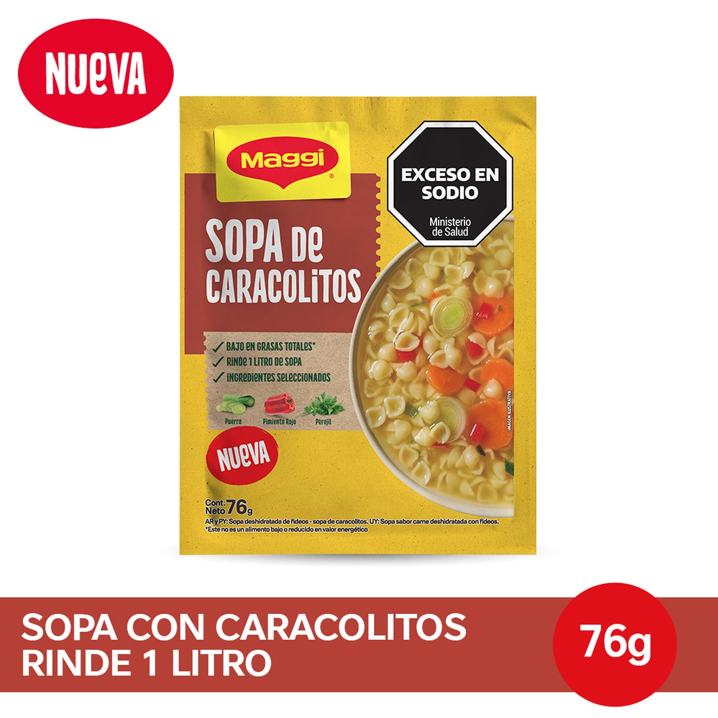 Sopa Maggi de Carne con Caracolitos 76gr