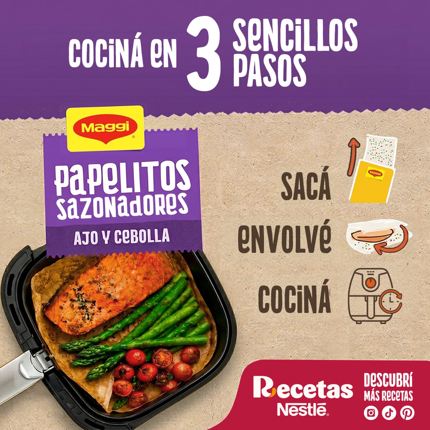 MAGGI® Papelitos Sazonadores Ajo y Cebolla 23,4gr