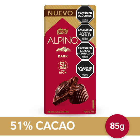 Chocolate Amargo Nestlé Alpino® 51% Cacao - x 85gr