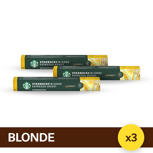 ¡Pack x3! Cápsulas de Café STARBUCKS®  Nespresso® Blonde Espresso - 10 Cápsulas x3