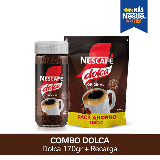 ¡Combo! Café Instantáneo NESCAFÉ® Dolca® 170gr + Recarga