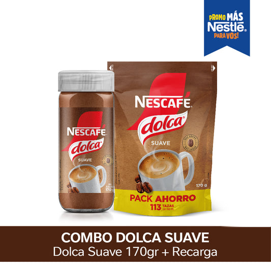 ¡Combo! Café Instantáneo NESCAFÉ® Dolca® Suave 170gr + recarga