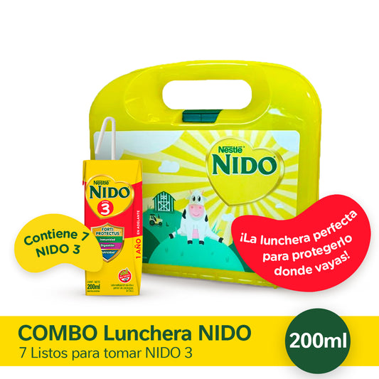 Combo Lunchera NIDO® 3 Defensas Leche Infantil Listo para Tomar - 7 unidades x 200ml