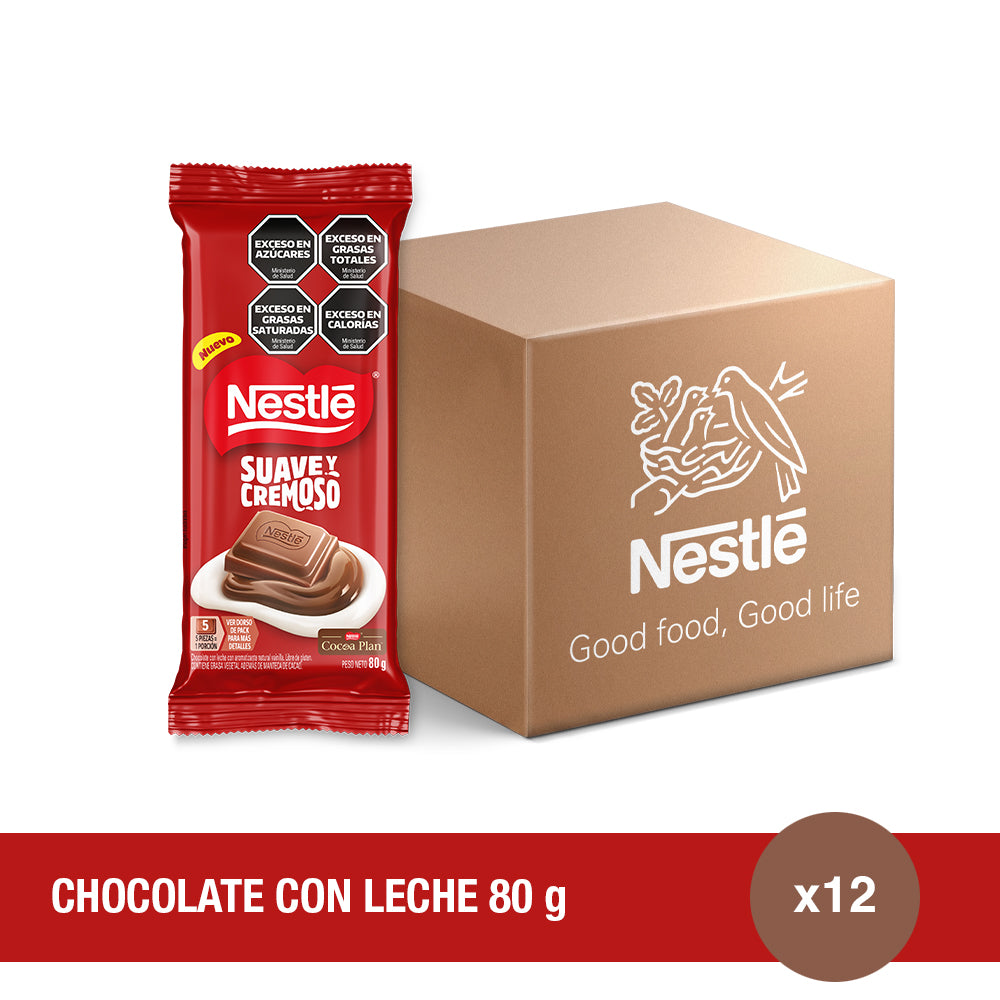 Chocolate con Leche Suave y Cremoso - 12 unidades x 80gr