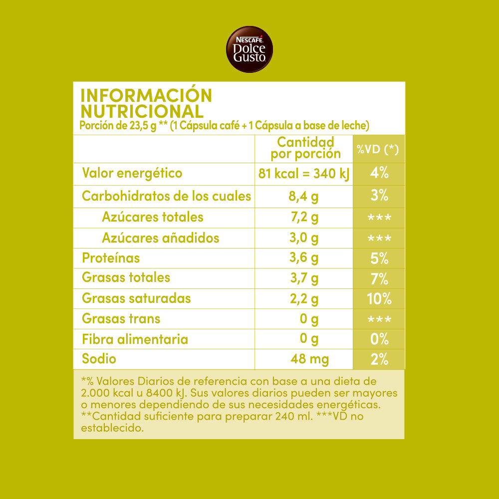 Cápsulas de Café NESCAFÉ® Dolce Gusto® Cappuccino - x 10 Cápsulas