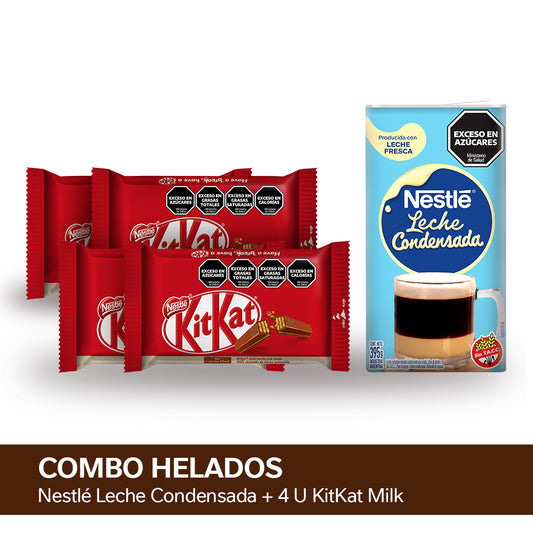 ¡Combo Helados! Oblea KitKat® 4 Fingers x4u + Nestlé Leche Condensada