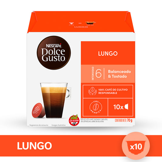Cápsulas de Café NESCAFÉ® Dolce Gusto® Lungo - x 10 Cápsulas