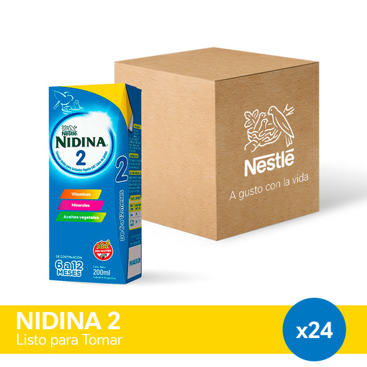 ¡Pack x 24! NIDINA® 2 Leche Infantil Listo para Tomar x 200ml.