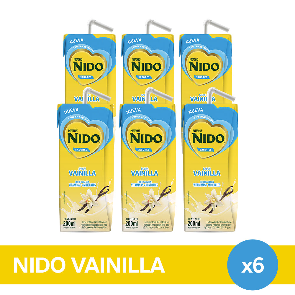 ¡Pack x6! Nido® Leche Infantil Listo para Tomar sabor Vainilla x 200ml