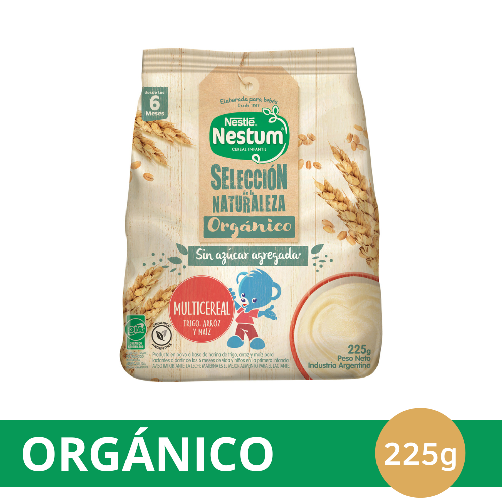 NESTUM® Cereal Infantil Orgánico Sabor Multicereal - Flowpack x 225gr