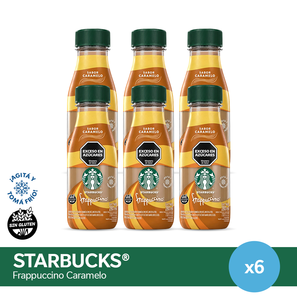 ¡Pack x6! STARBUCKS Frappucino Caramelo Listo para Tomar 280ml
