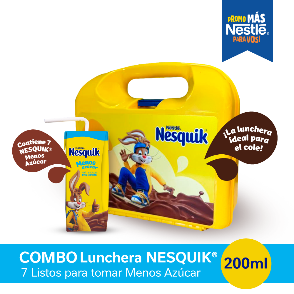 Combo Lunchera Nesquik® Menos Azúcar Chocolatada Listo para Tomar - 7 unidades x 200ml