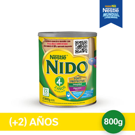 NIDO® 4 Leche Infantil en Polvo con Prebio3 Realidad Aumentada - Lata x 800gr