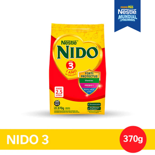 NIDO® 3+ PREBIO 1 Leche en Polvo Softpack 370g
