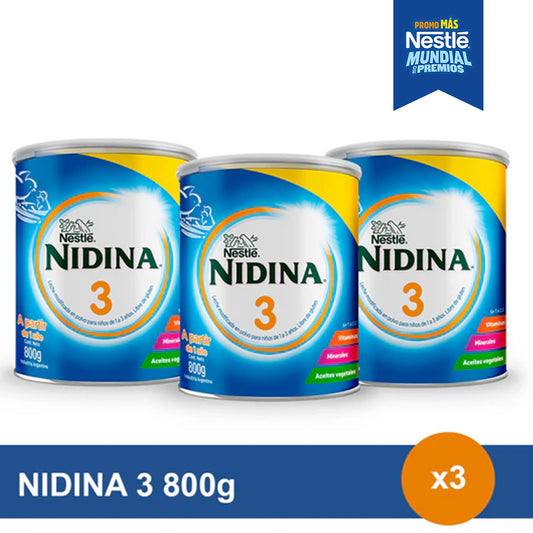 ¡Combo NIDINA® 3 Leche en Polvo! - Lata x 800gr x3u