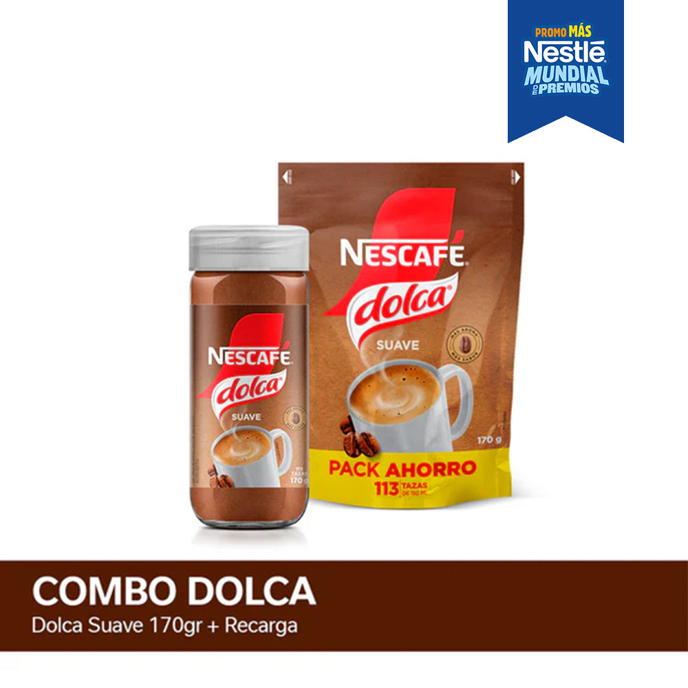 ¡Combo! Café Instantáneo NESCAFÉ® Dolca® Suave 170gr + recarga