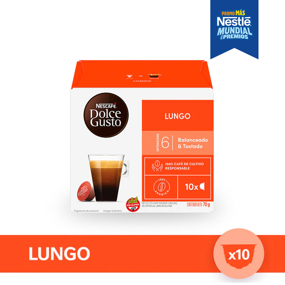 Cápsulas de Café NESCAFÉ® Dolce Gusto® Lungo - x 10 Cápsulas