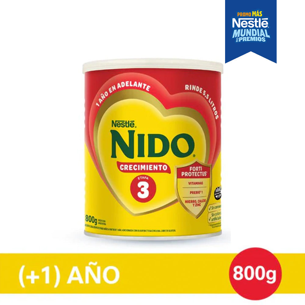 NIDO® 3 PREBIO 1 Leche en Polvo x 800gr