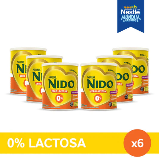 ¡Pack x6! NIDO® Realidad Aumentada Leche Infantil con 0% Lactosa - Lata x 750gr