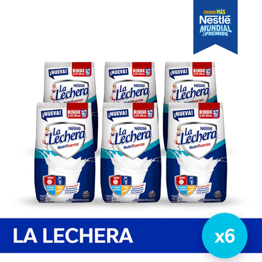 ¡Pack x6! LA LECHERA® Leche en Polvo Fortificada - Softpack x 400gr x6