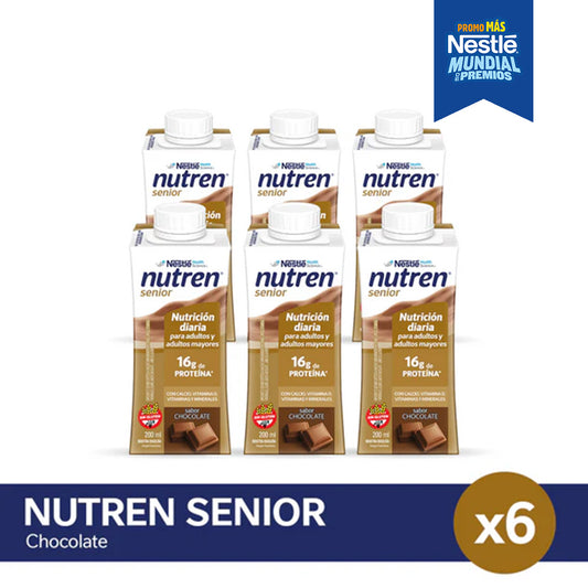 Suplemento nutricional Nutren® Senior RTD Chocolate - Botellita x 200 ml x6 u.