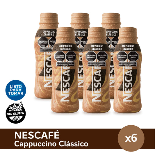 ¡Pack x6! Bebida Nescafé Cappuccino Clásico 270 mL x 6u.