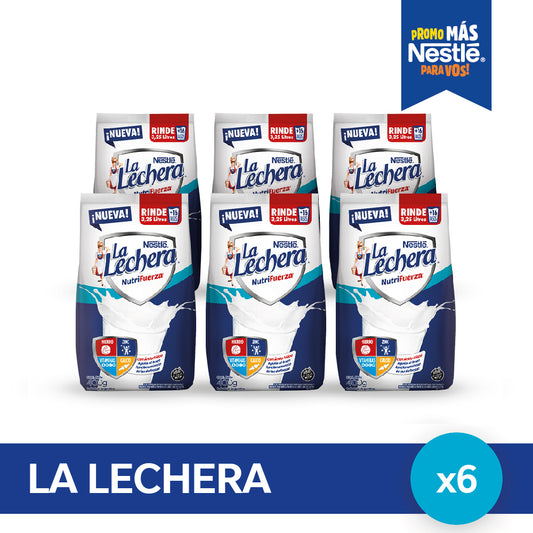 ¡Pack x6! LA LECHERA® Leche en Polvo Fortificada - Softpack x 400gr x6