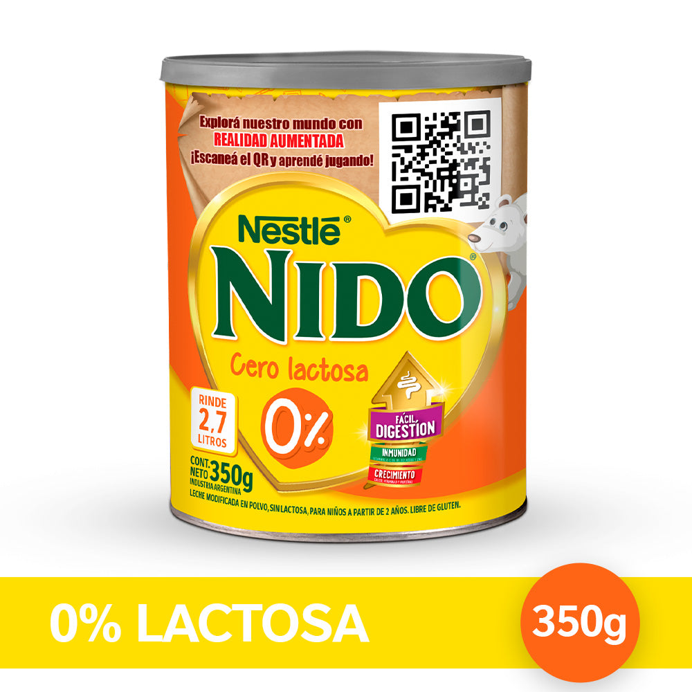 NIDO® Realidad Aumentada Leche Infantil con 0% Lactosa - Lata x 350gr
