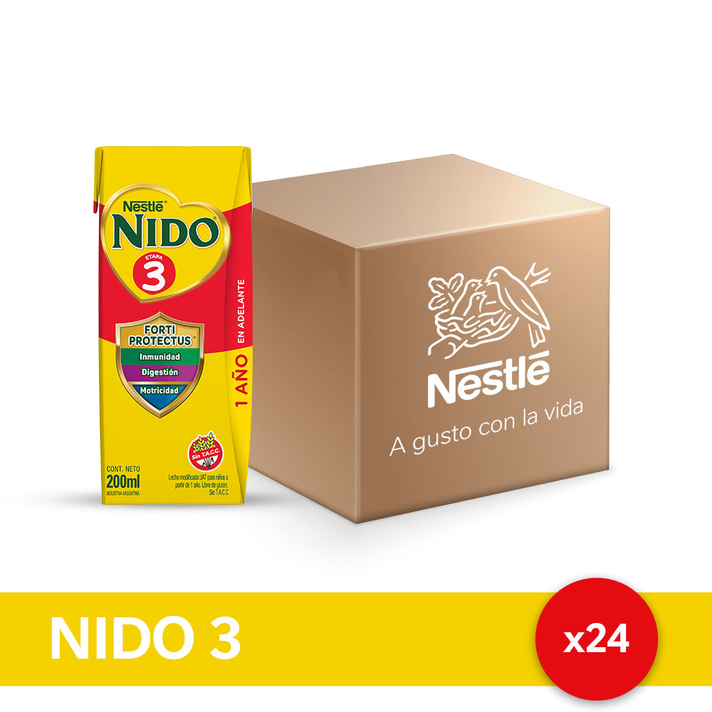 ¡Pack x 24! NIDO® 3 Defensas Leche Infantil Listo para Tomar x 200ml.