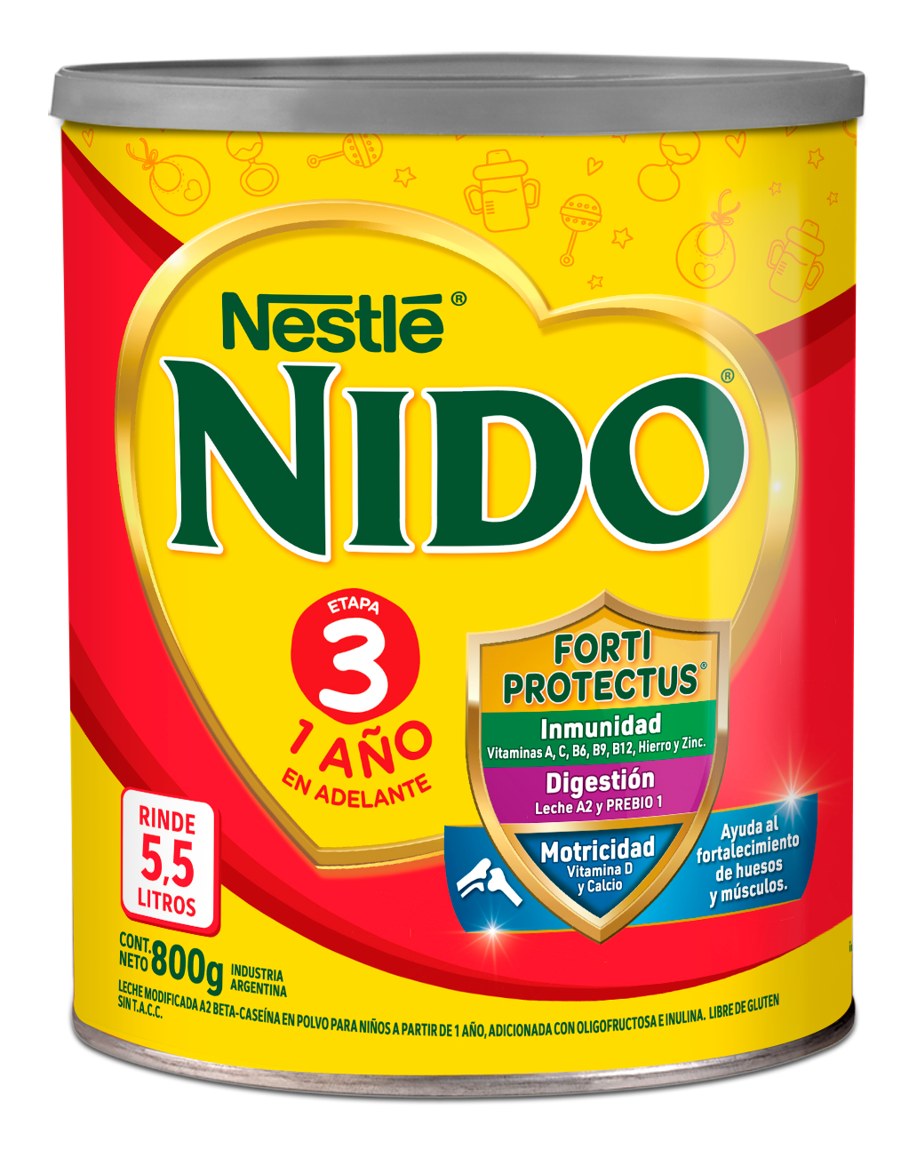 NIDO® 3 Leche en Polvo Infantil con Prebio1 A2 - Lata x 800gr