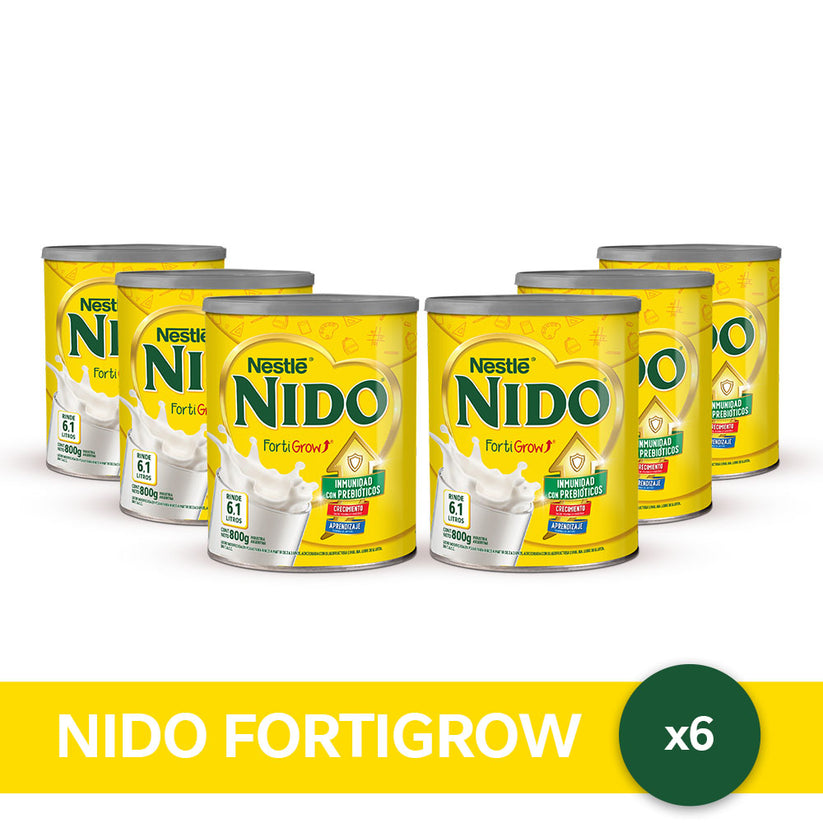Pack x6 Nido Fortigrow: Leche Infantil con Prebióticos | Shop Nestlé