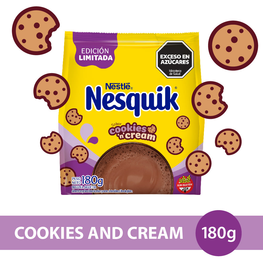 Nesquik® Cookies & Cream Chocolate en Polvo - Softpack x 180gr