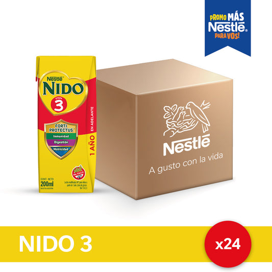 ¡Pack x 24! NIDO® 3 Defensas Leche Infantil Listo para Tomar x 200ml.