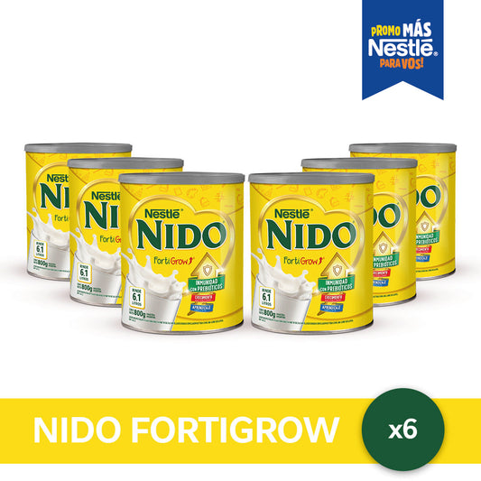 ¡Pack x6! NIDO® Fortigrow® Leche Infantil en Polvo con Prebióticos - Lata x 750gr