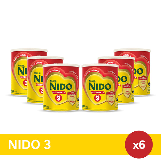 ¡Pack x6! NIDO® 3 PREBIO 1 Leche en Polvo x 800gr