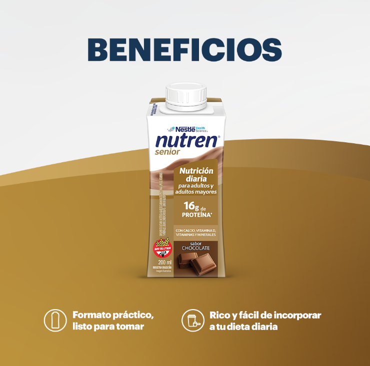 Suplemento nutricional Nutren® Senior RTD Chocolate - Botellita x 200 ml