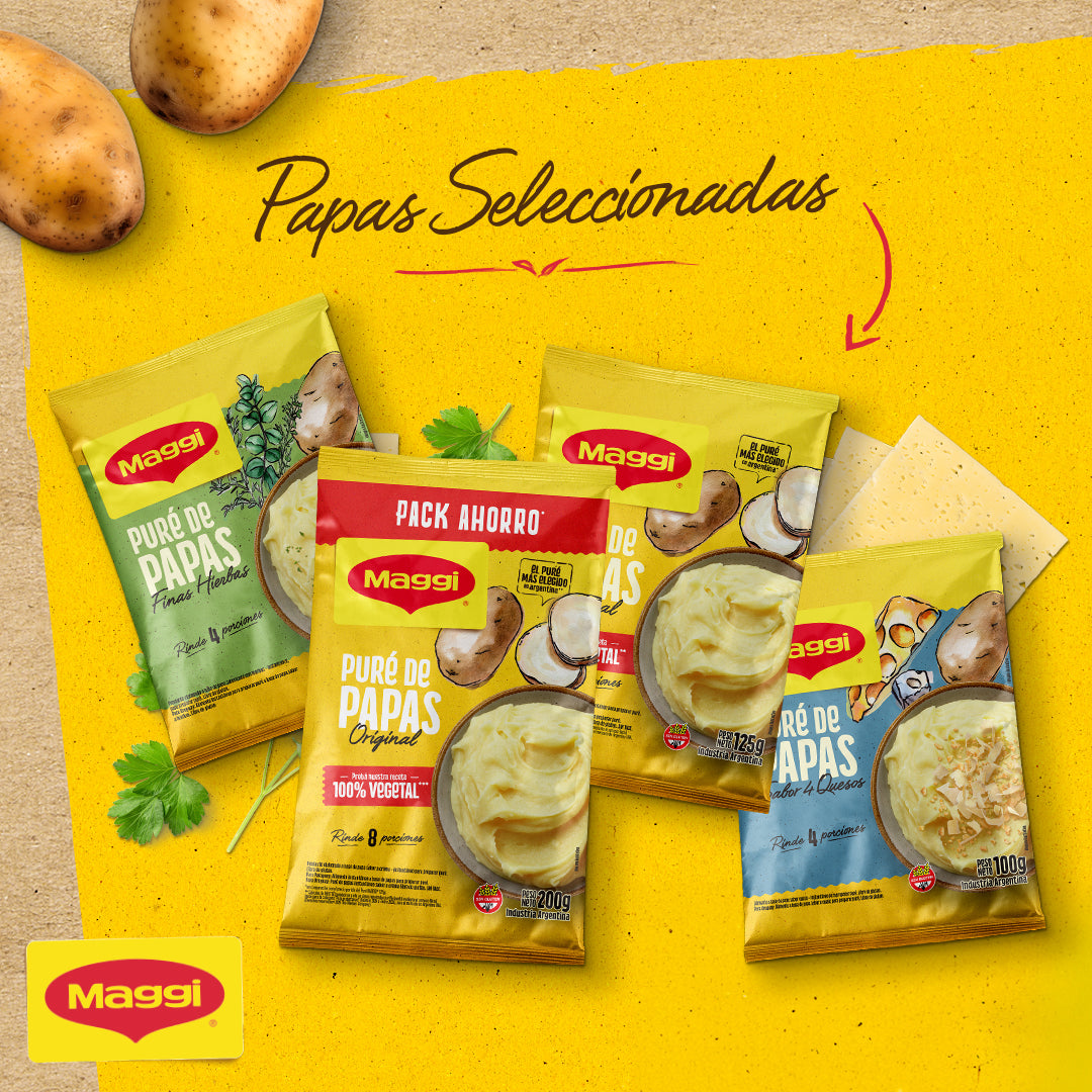 Puré de Papas MAGGI® sabor 4 Quesos - Flowpack x 100gr