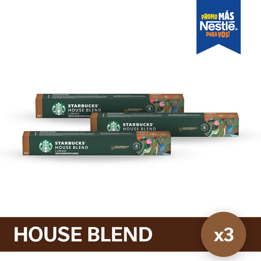 ¡Pack x3! Cápsulas de Café STARBUCKS® Nespresso® House Blend - 10 Cápsulas x3