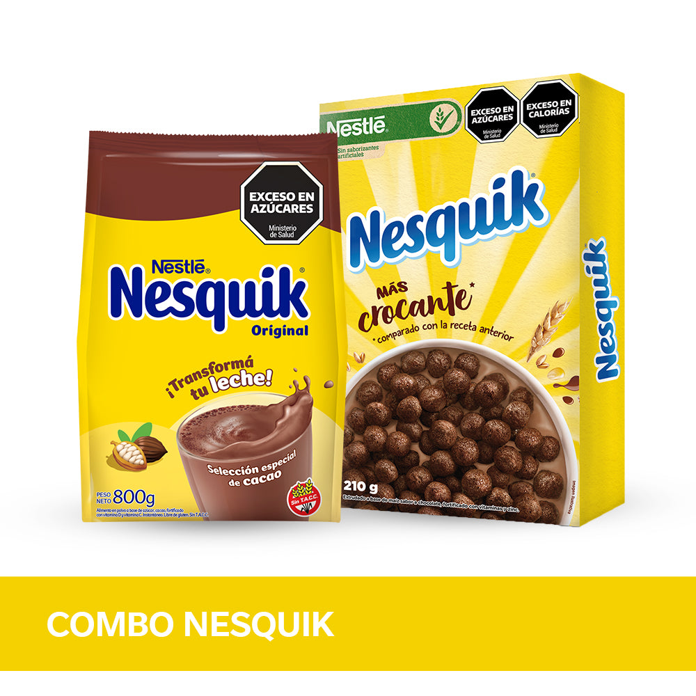 ¡Pack Nesquik! Nesquik® Original Chocolate en Polvo 800gr + Cereal 210gr